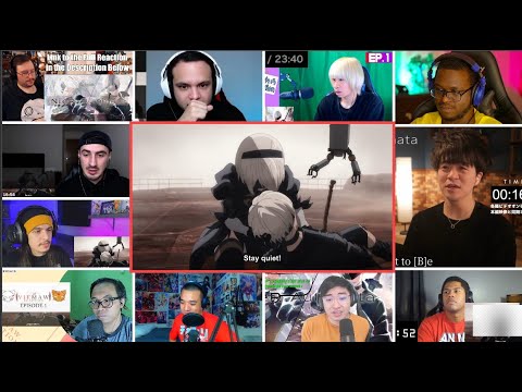 Nier: Automata Ver1.1a Episode 1 Reaction Mashup - ニーア オートマタ 1話 リアクション