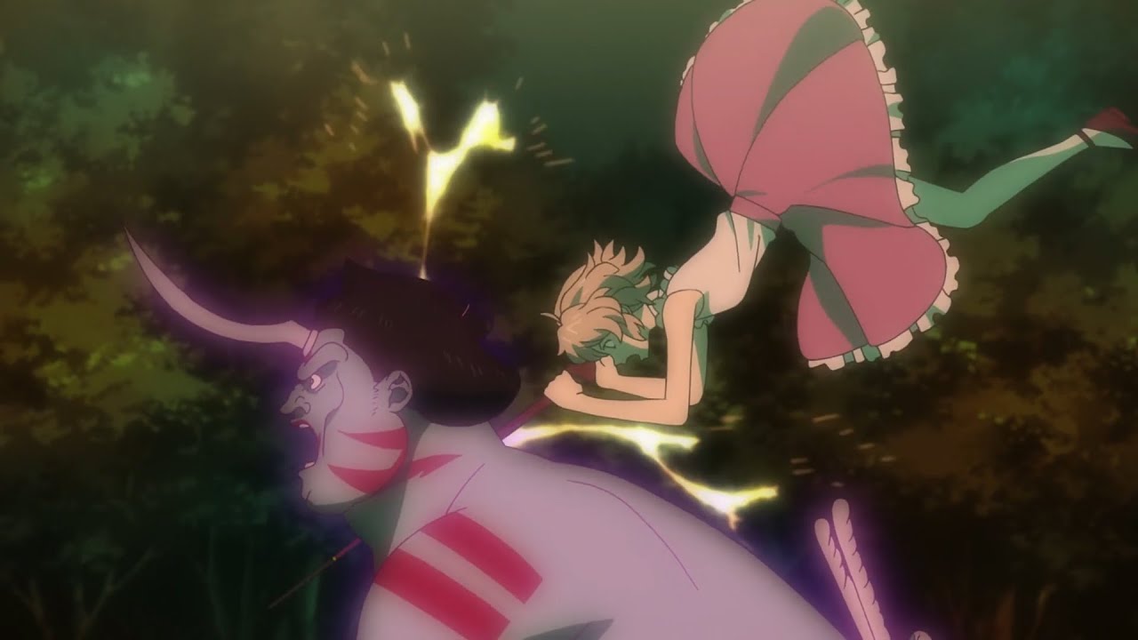 Kotoko saves Kurou's life from the sumo demon Ep 1 [ In/Spectre Season 2 虚構推理 ]