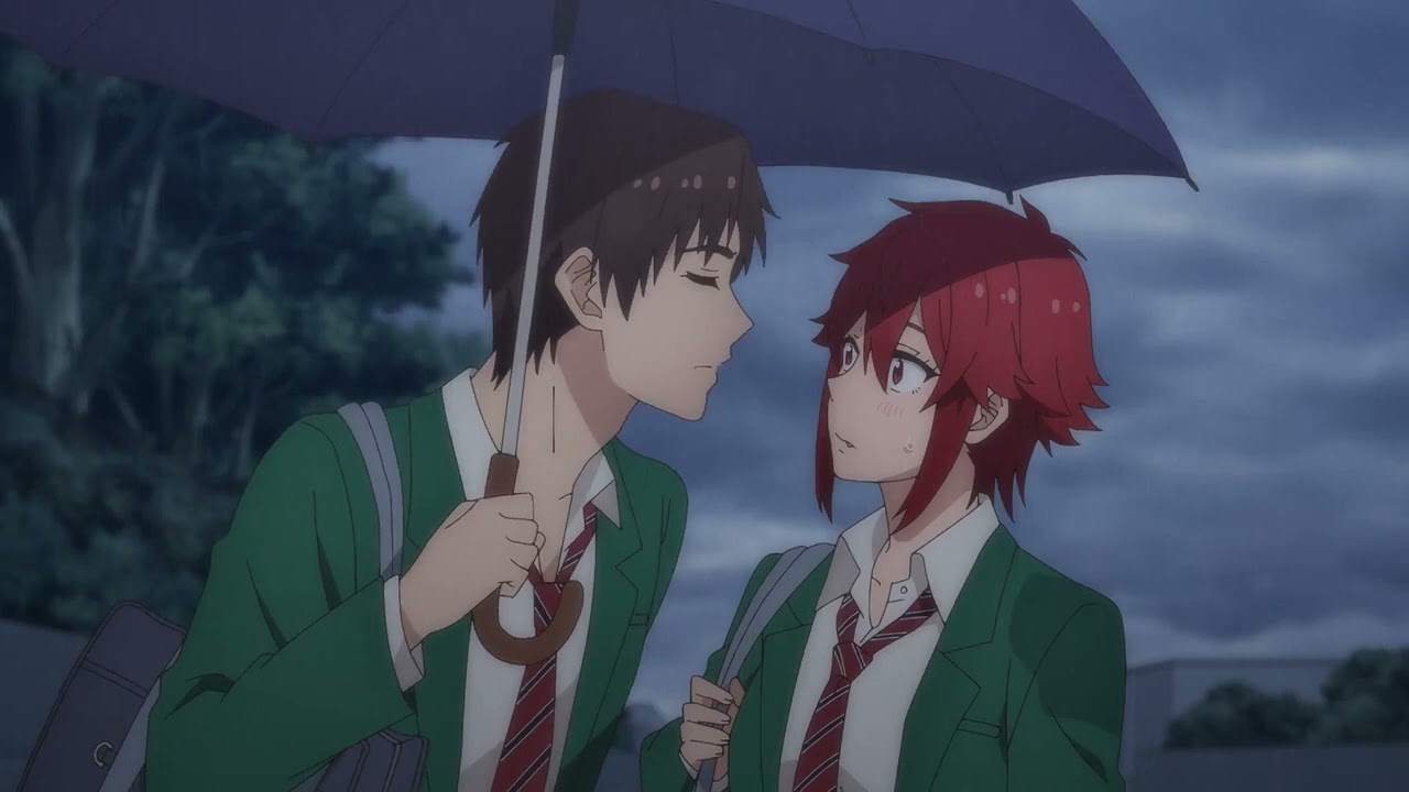 Jun and Tomo-chan Under same umbrella - Tomo-chan Is a Girl! |トモちゃんは女の子！| Episode 1