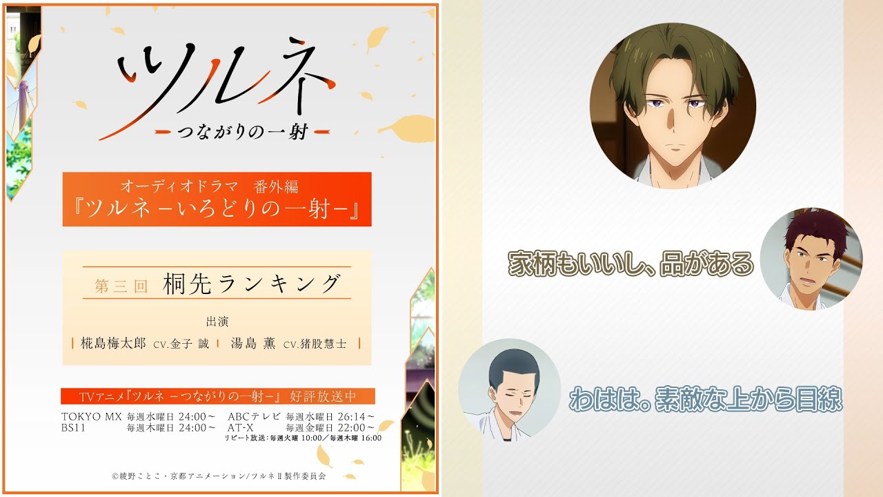 『ツルネ －つながりの一射－』番外編【オーディオドラマ】ツルネ －いろどりの一射－《第三回》「桐先ランキング」