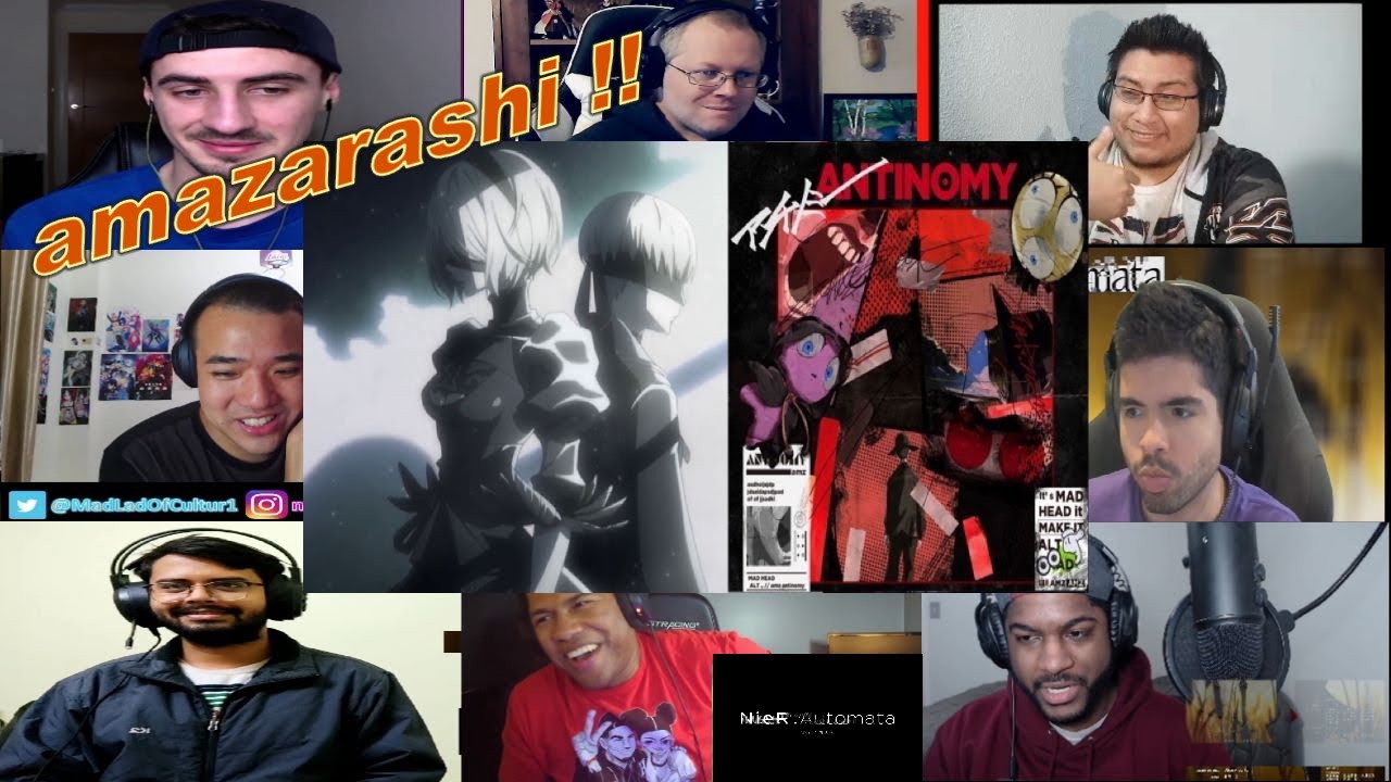 amazarashiに興奮する海外ニキ達 | NieR:Automata Ver1.1a Ending Reaction Mashup