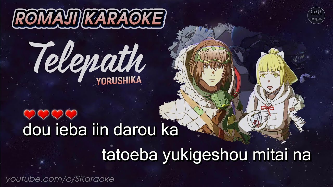 Yorushika - Telepath【Karaoke Instrumental Off Vocal Romaji Lyric】Kaina of the Great Snow Sea Opening