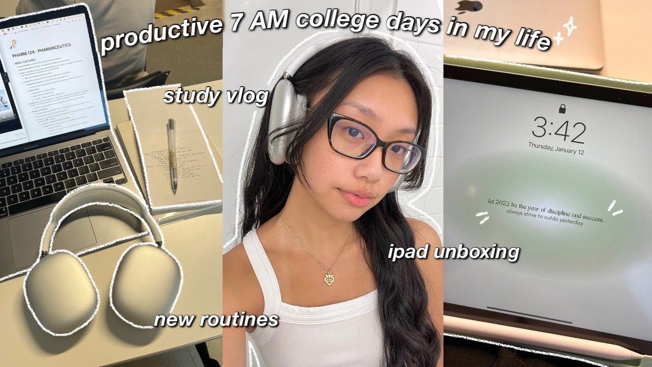STUDY VLOG | 7AM productive uni days in my life ft. ipad unboxing, lots of studying & living alone