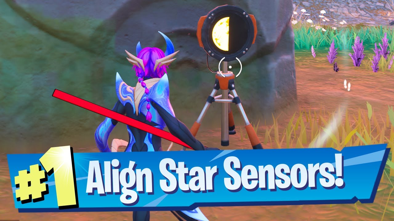 Align the Star Sensors by damaging them in the Correct Order Location - Fortnite