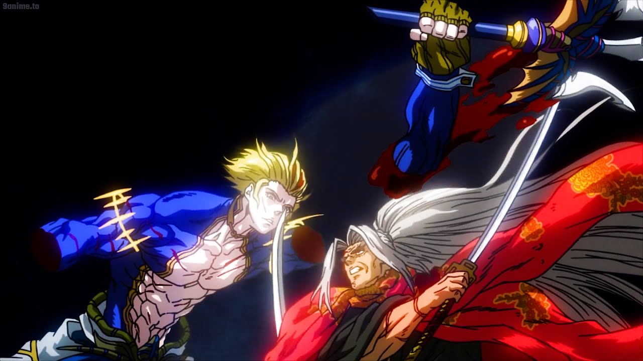 終末のワルキューレ - 小次郎は究極のソードスキル物干し竿を使用してポセイドンを殺します, Kojiro kills Poseidon using the ultimate sword skill