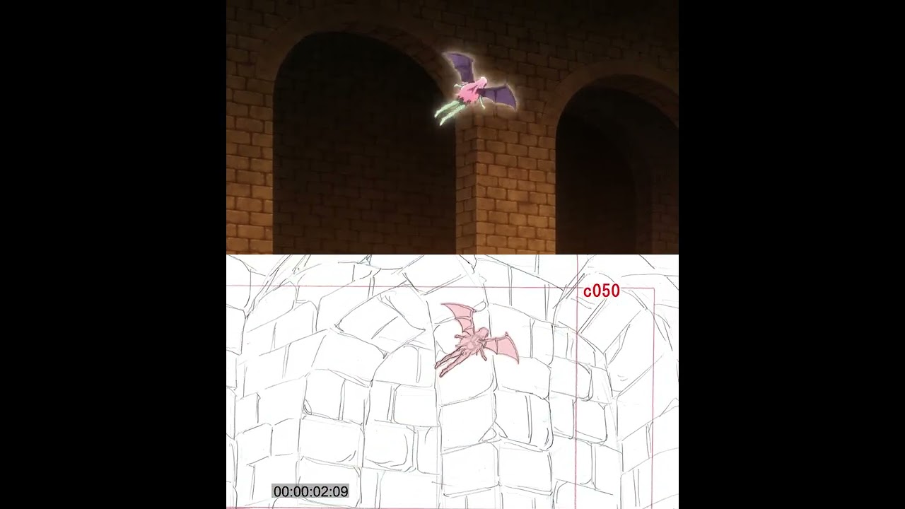 TVアニメ『便利屋斎藤さん、異世界に行く』線撮比較動画 第3話戦闘シーンより #shorts #ファイルーズあい #東山奈央 #便利屋斎藤さん #anime #アニメ #声優