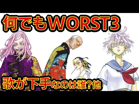 【東京リベンジャーズ】アニメクイズ　歌が下手なのは?　小食なのは？他　何でもWORST3三天戦争編　ヒントプロフィール　ネタバレ注意　東リベ　和久井健　ちびりべ　Tokyo Revengers