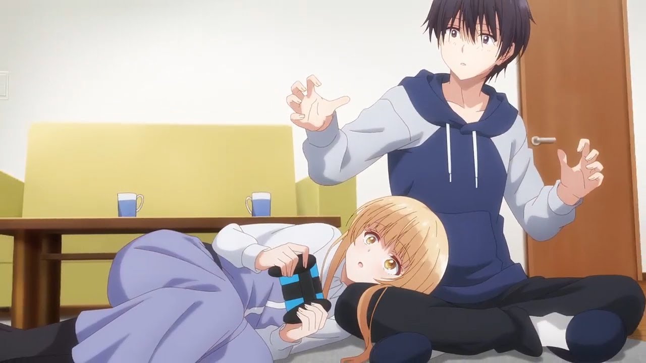 Mahiru Shiina shyly lies on Amane Fujimiya's lap Ep 4 Otonari no Tenshisama お隣の天使様にいつの間にか駄目人間にされていた件