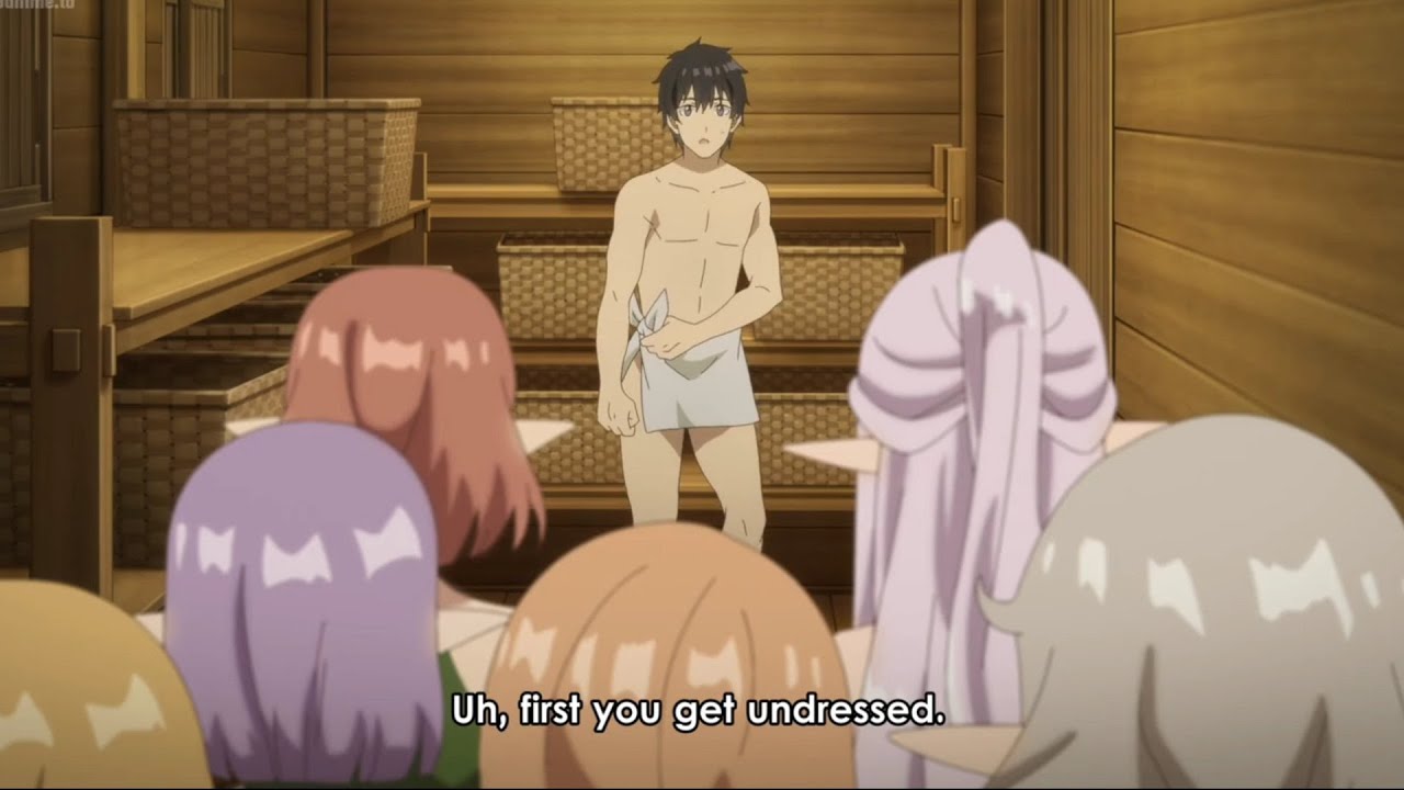 Machio teaches girls how to bath after building bathhouse together 😳😏 ~ Isekai Nonbiri Nouka EP 04