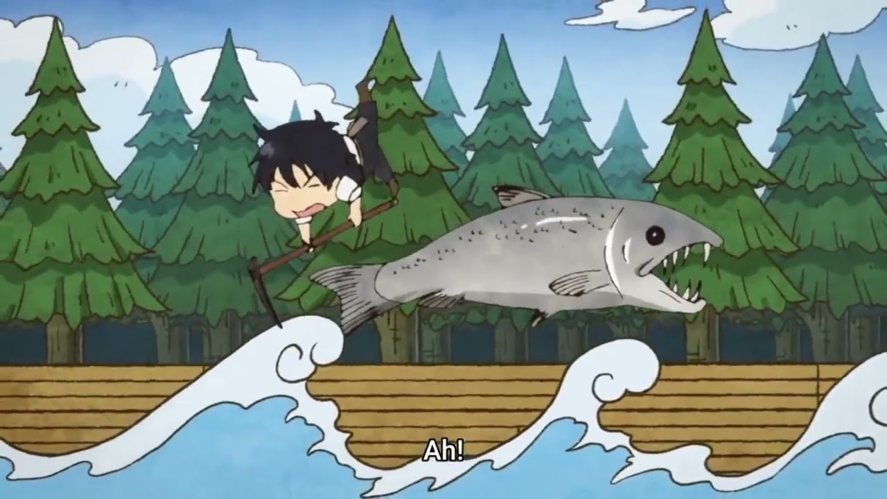 Hiraku made waterfall and caught the fish to making the food : Isekai Nonbiri Nouka Ep. 04