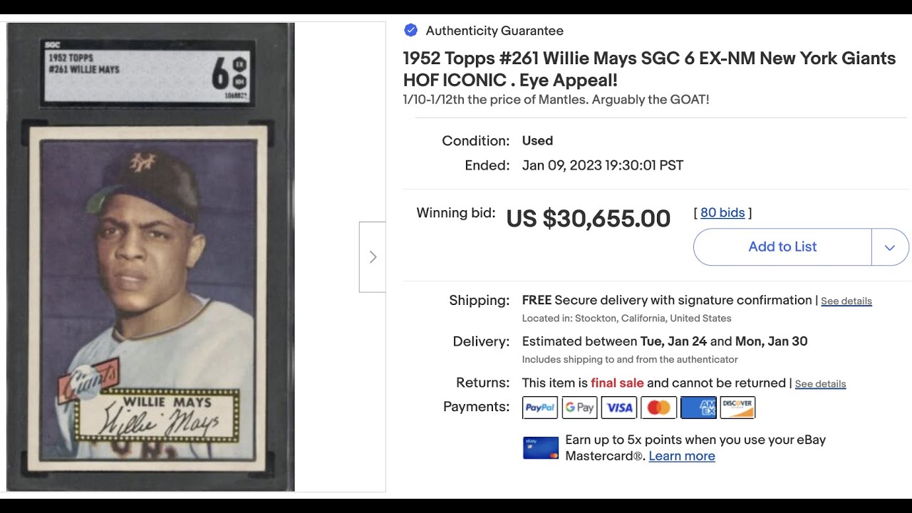 High Rollers 121: The 10 highest Sportscard Sales on Ebay in Early 2023