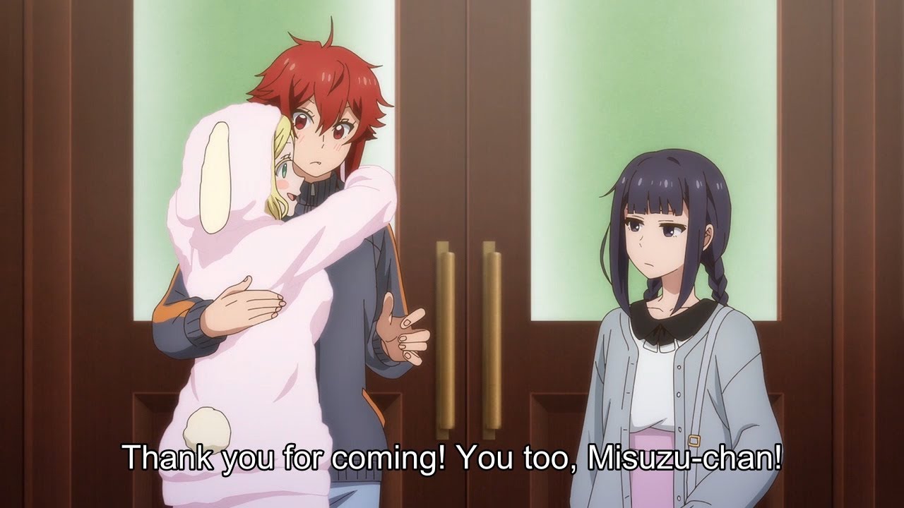 Carol hugs Tomo because she came over to play and befriends Carol Ep 4 [ Tomo-chan Is a Girl ]