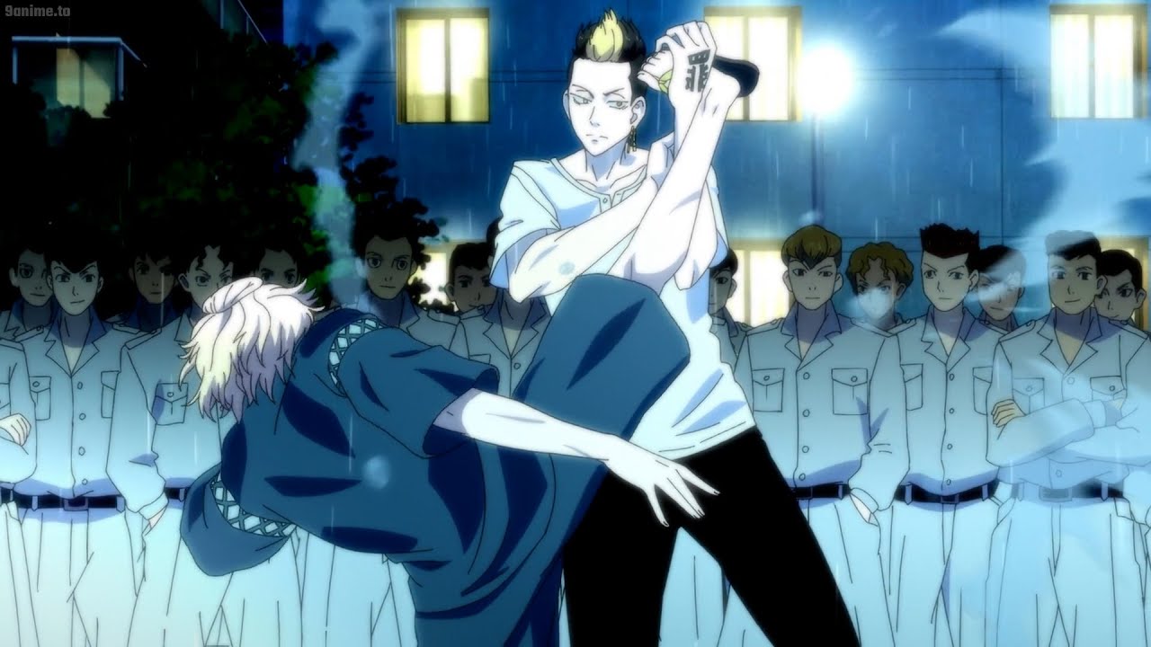 東京リベンジャーズ 聖夜決戦編 | 半間は無敗のマイキーのキックを罪深い手でブロックした。The undefeated Mikey's kick was blocked by Hanma.