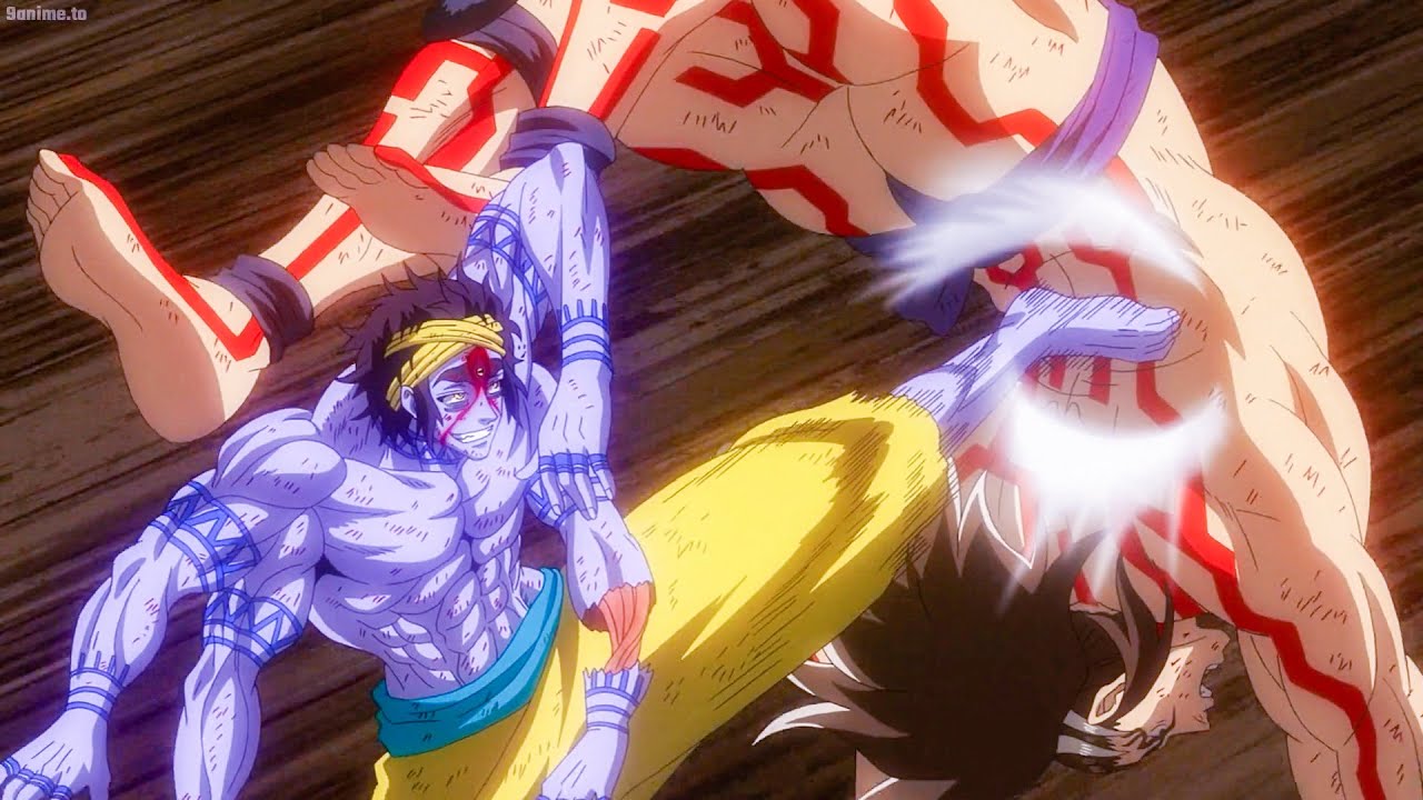 終末のワルキューレ | シヴァがスーパー キック オブ ファイアで雷電を撃ち落とす,Shiva shoots Raiden with a super kick