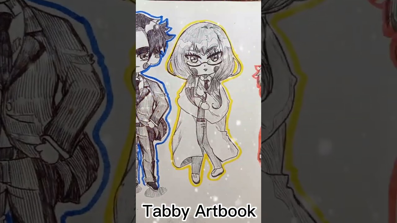 Mononogatari  💖 #もののがたり #sketchbook ##animechibi #shortsfeed #colouring #cutechibi #lineart #webtoon