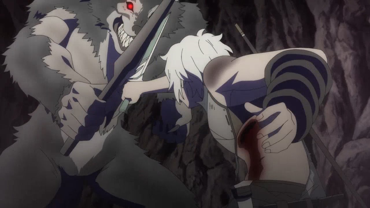 Bell tries to kill the wolf to protect Liliruca Arde Ep 6 Dungeon ni Deai wo Motomeru