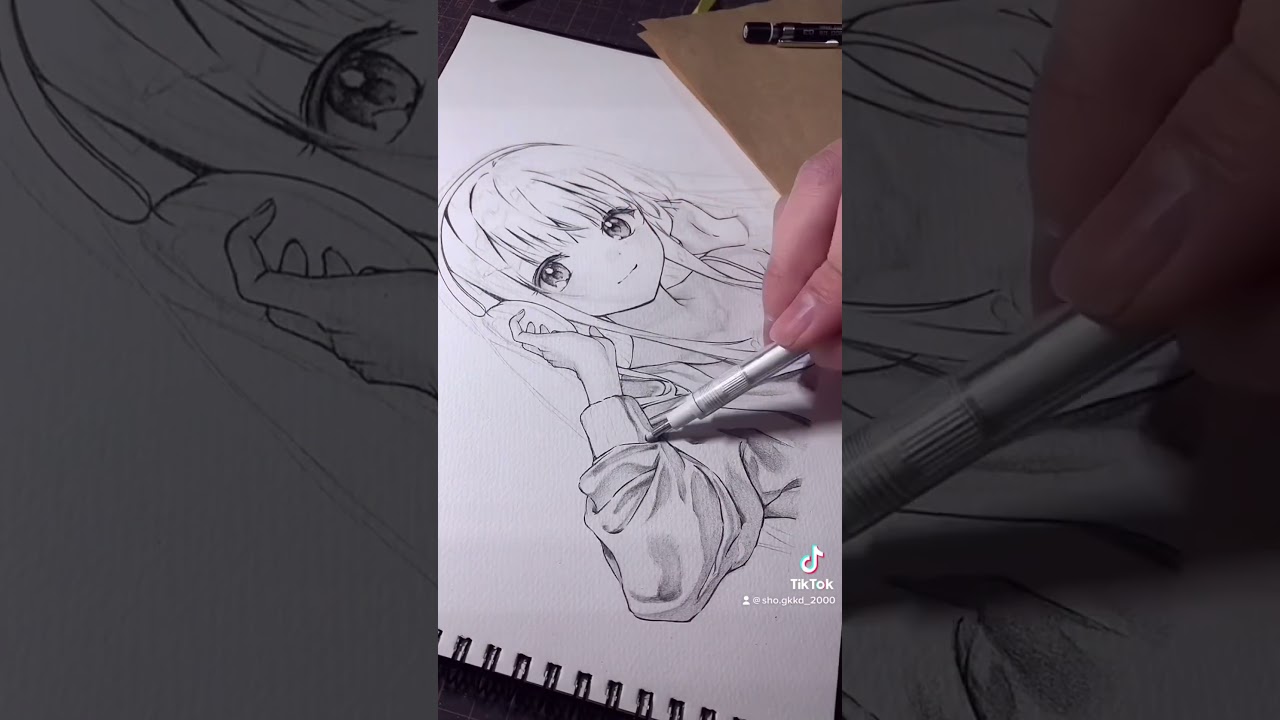【お隣の天使様】椎名真昼 WIP |  pencil  drawing Mahiru Shiina #描いてみた #模写 #鉛筆 #お隣の天使様