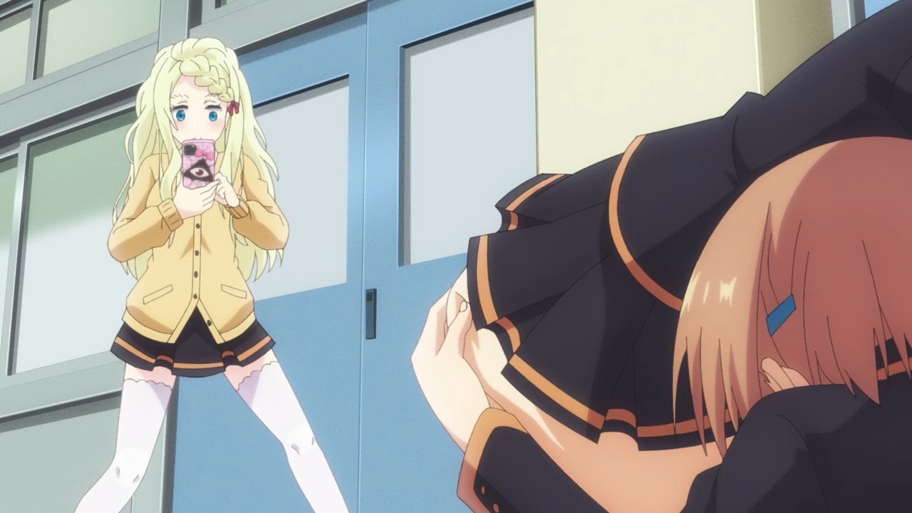 Lucy Tsukioka took a picture of Yayoi Toba's butt when she fell Ep 4 Ayakashi Triangle  あやかしトライアングル