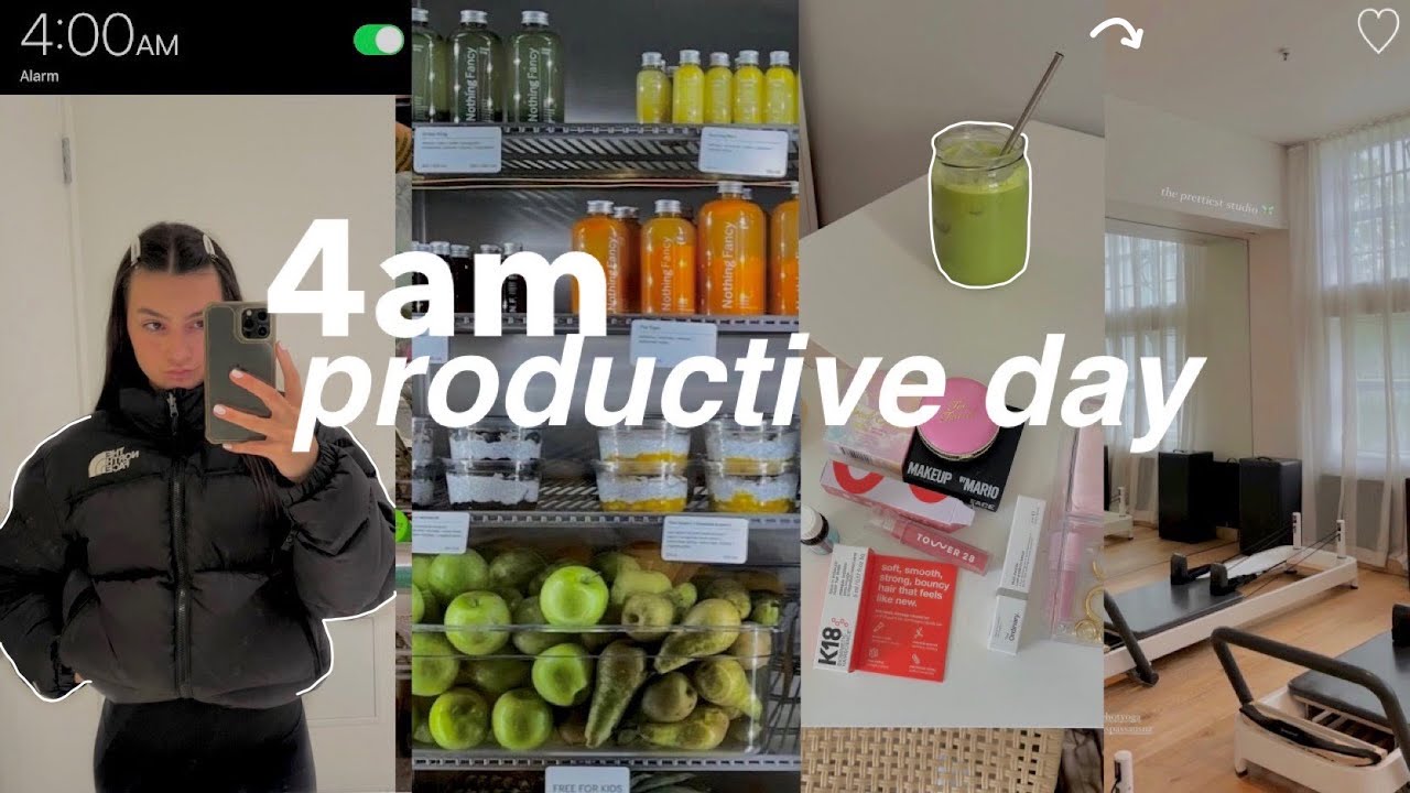 4:00AM PRODUCTIVE DAY IN MY LIFE🍓*on my grind*