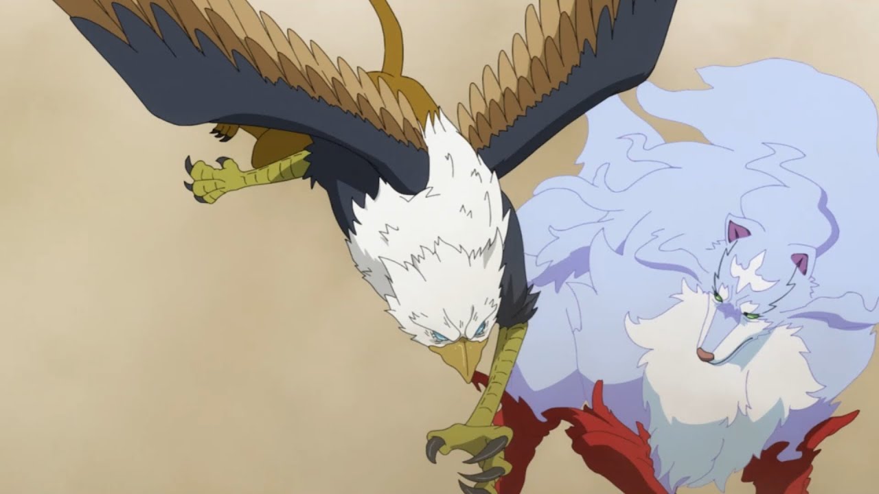 Feru fights a griffin | Tondemo Skill 7 | Anime Clips