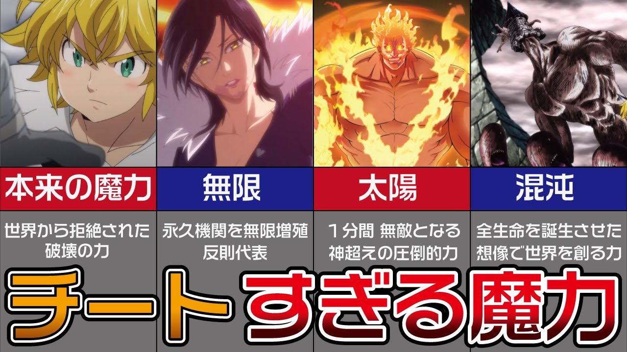 【七つの大罪】チート反則過ぎた魔力をまとめてみた【解説】
