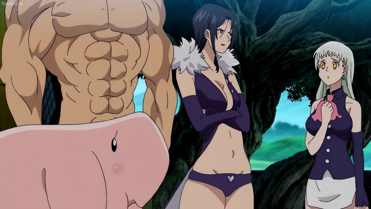 七つの大罪 | エスカノールが服を脱いで目の前に立ったとき、エリザベス・ とマーリンは動揺した|Elizabeth and Merlin are upset when Escanor is naked