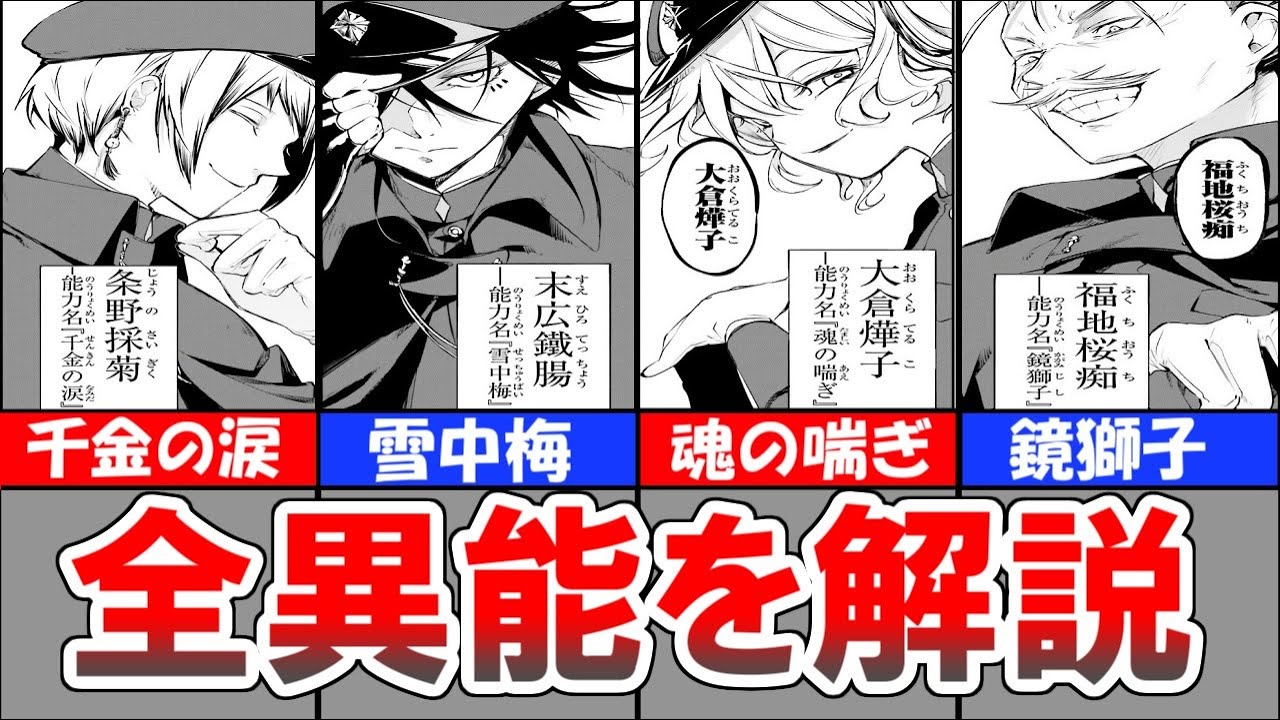 【文豪ストレイドッグス】最強部隊『猟犬』の全異能を徹底解説【解説】