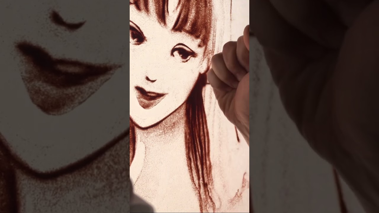 富江　netflix「マニアック」で見れる見たいです😂最高 #sandart #サンドアート #富江 #伊藤潤二  # #drawing #sand #アニメ