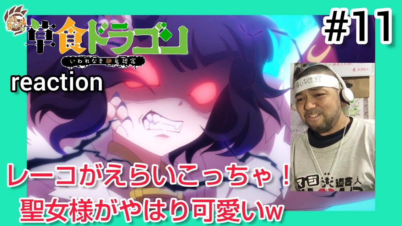 齢5000年の草食ドラゴン、いわれなき邪竜認定 11話 リアクション 【レーコがえらい事に！聖女様がやはり可愛いw】  Soushoku Doragon ep11 reaction 反応 同時視聴