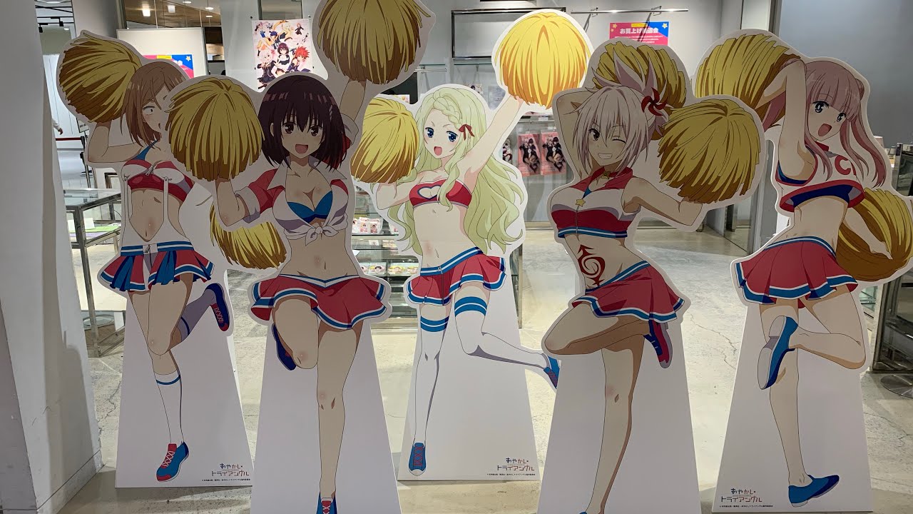 「あやかしトライアングル POP UP SHOP フォトスポット キャラクターパネル サイン色紙 台本 グッズ展示 Ayakashi Triangle ポップアップストア