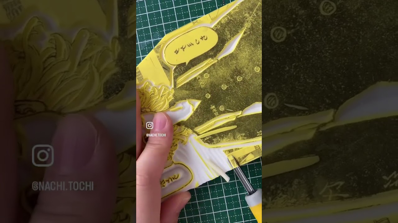 消しゴムはんこで東京リベンジャーズ　マイキー彫ってみた #anime #shorts #マイキー#tokyorevengersedit