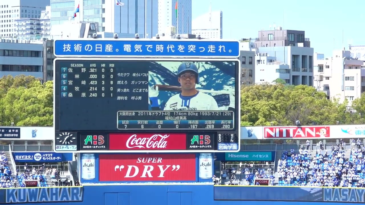 関根大気のコールに一際大きな拍手！スタメン発表！さあ4連勝で借金返済だ！ 2023/04/09 応援歌1-9 横浜DeNAベイスターズ