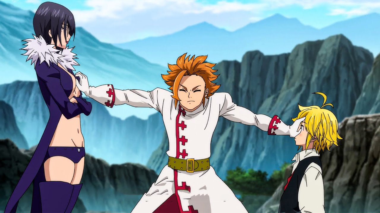 七つの大罪 | マーリンがメリオダスにキスしようとすると、アーサーが急いで止めさせます, Arthur prevents Merlin from kissing Meliodas