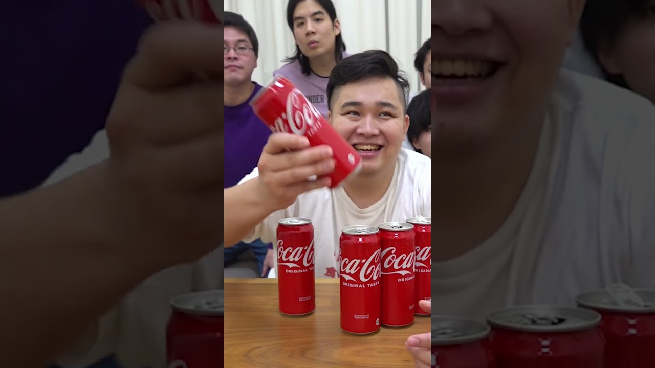 コーラを限界まで振ってギリギリ吹きこぼれないようにしろ！！ #shorts