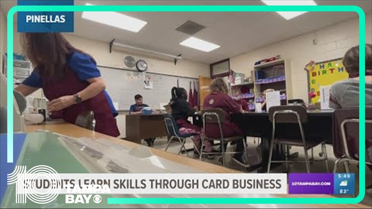 Students learn skills through card business