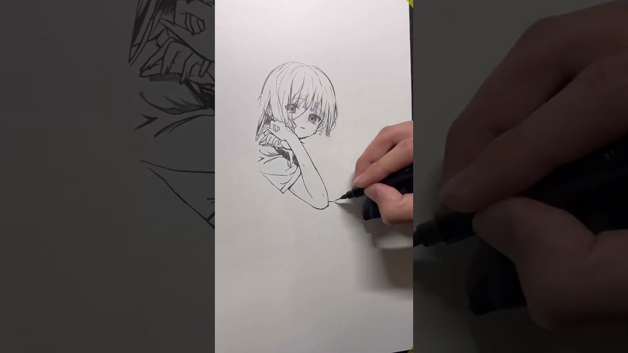 【お隣の天使様】一発描きしてみた！#お隣の天使様にいつの間にか駄目人間にされていた件 #椎名真昼 #イラスト #模写 #shorts