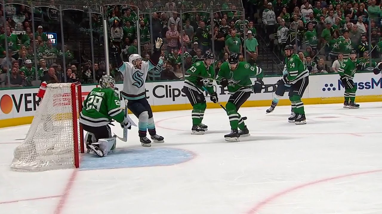 Yanni Gourde calls game and the Kraken have a 1-0 series lead!