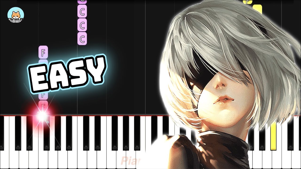 NieR:Automata Ver1.1a OP - "escalate" - EASY Piano Tutorial & Sheet Music