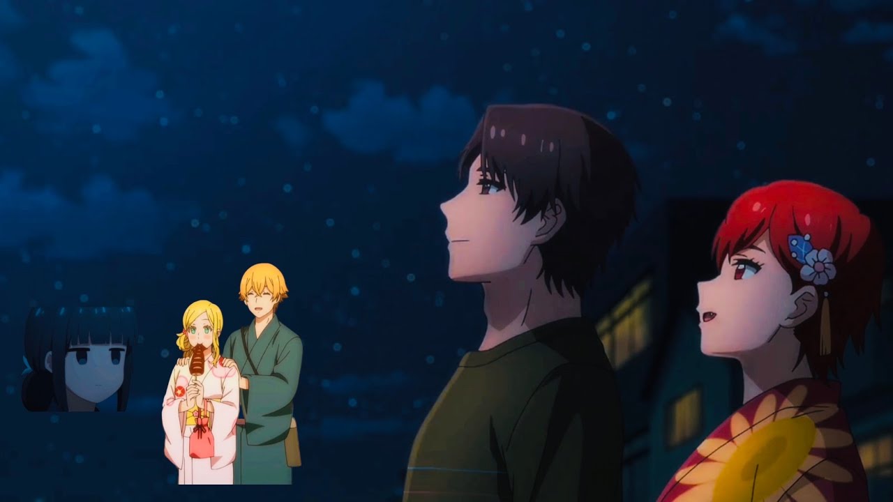 Jun-Tomo, Carol-Misaki, Misuzu  go to the fireworks festival | Tomo-chan Is a Girl