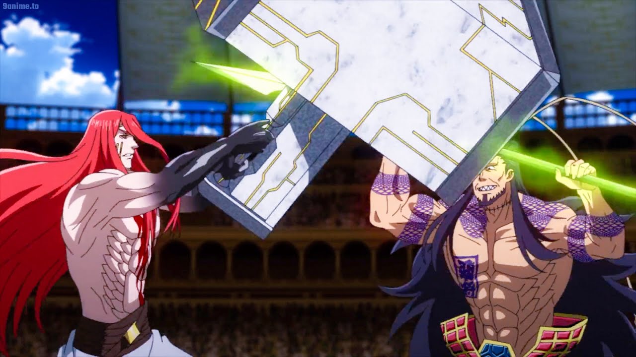 終末のワルキューレ | Lu Bu activates the spear of light that pierces Thor's body