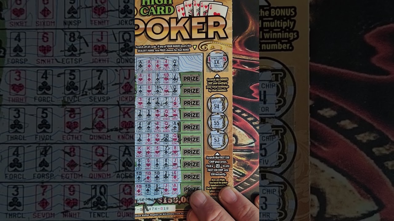 $5 High Card Poker from the NJ Lottery!!! | $150,000 Top Prize!!!