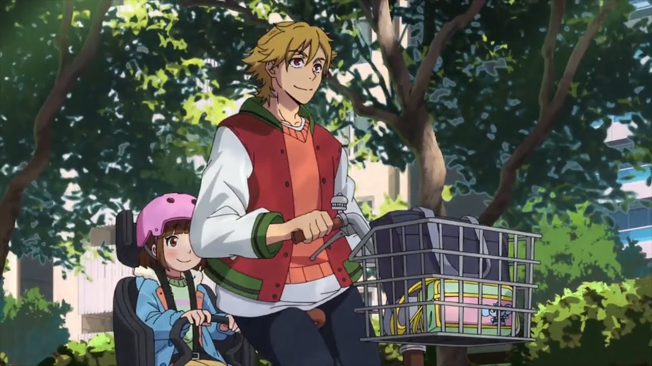 Miri is happy when Kazuki's father takes her to school ~ Buddy Daddies