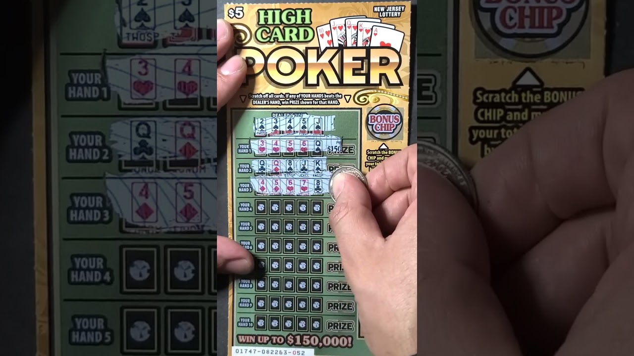 $5 High Card Poker Ticket Scratch #scratchcards #lottery #scratchofftickets #njlottery #poker