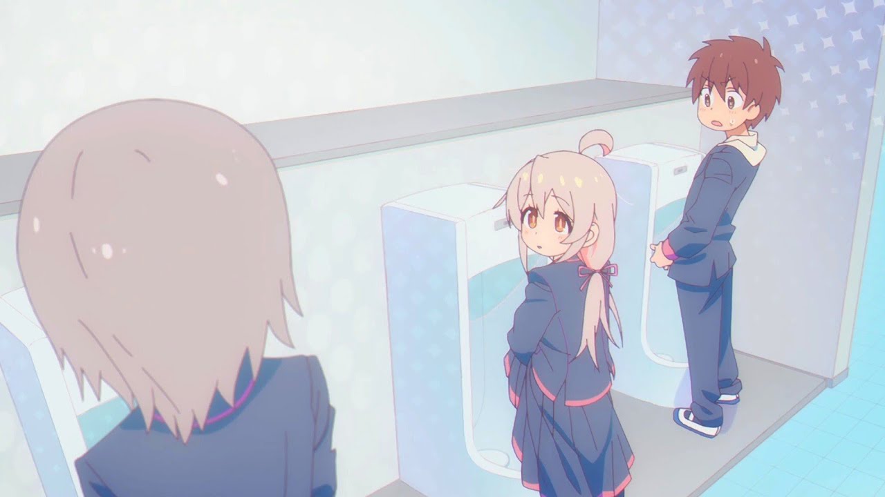 Loli enters the boys restroom on accident (Onimai)