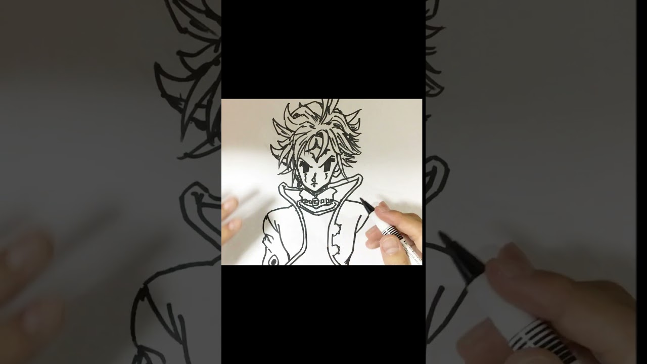 小6が魔神化トリスタン描いてみた！＃shorts#七つの大罪 #絵 #小学生