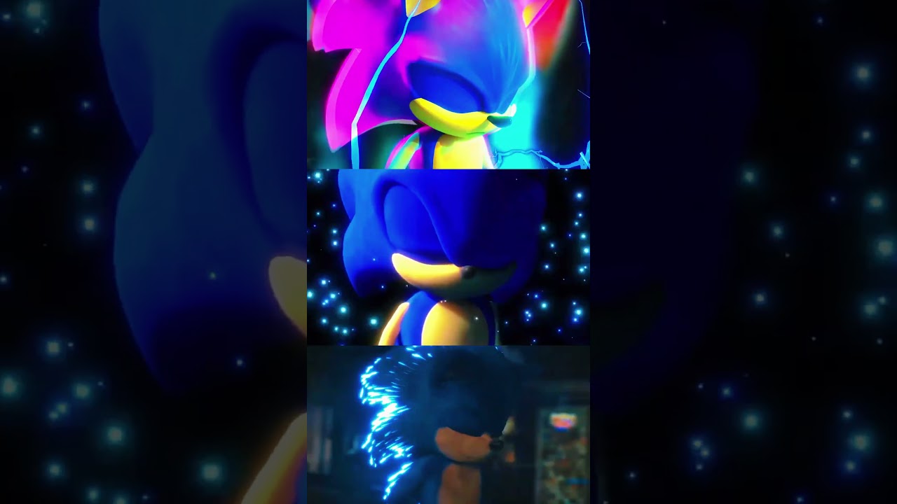 Sonic Prime, Sonic Frontiers, Sonic Movie all charged up scenes COMPARISON #sonicprime #sonic