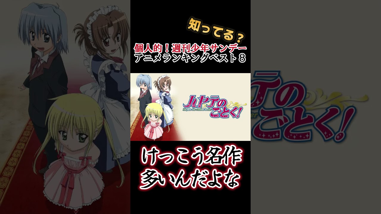 【キッズは知らない】個人的！週刊サンデーアニメランキングベスト８【異論は認める】 #shorts