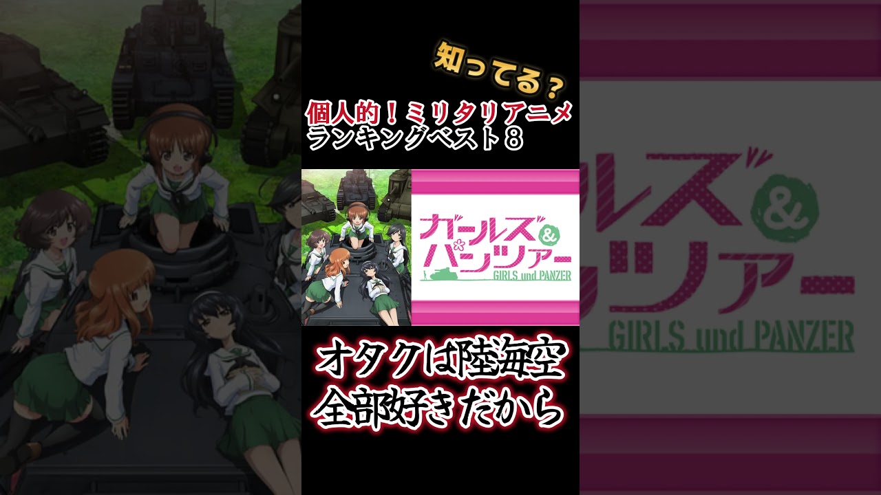 【キッズは知らない】個人的！ミリタリアニメランキングベスト８【異論は認める】 #shorts