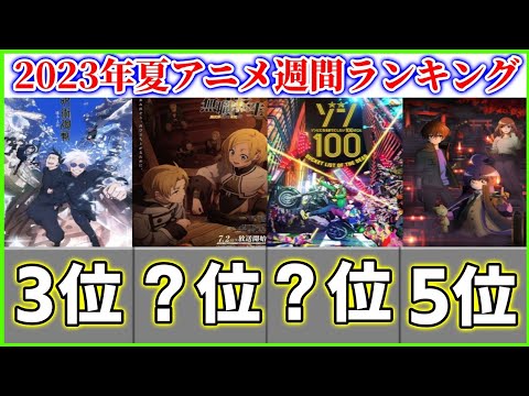 【2023年夏アニメ】すまん！今回ミスで2作品抜けてます！5週目見てる全アニメランキング【呪術廻戦、無職転生、ゾン100】
