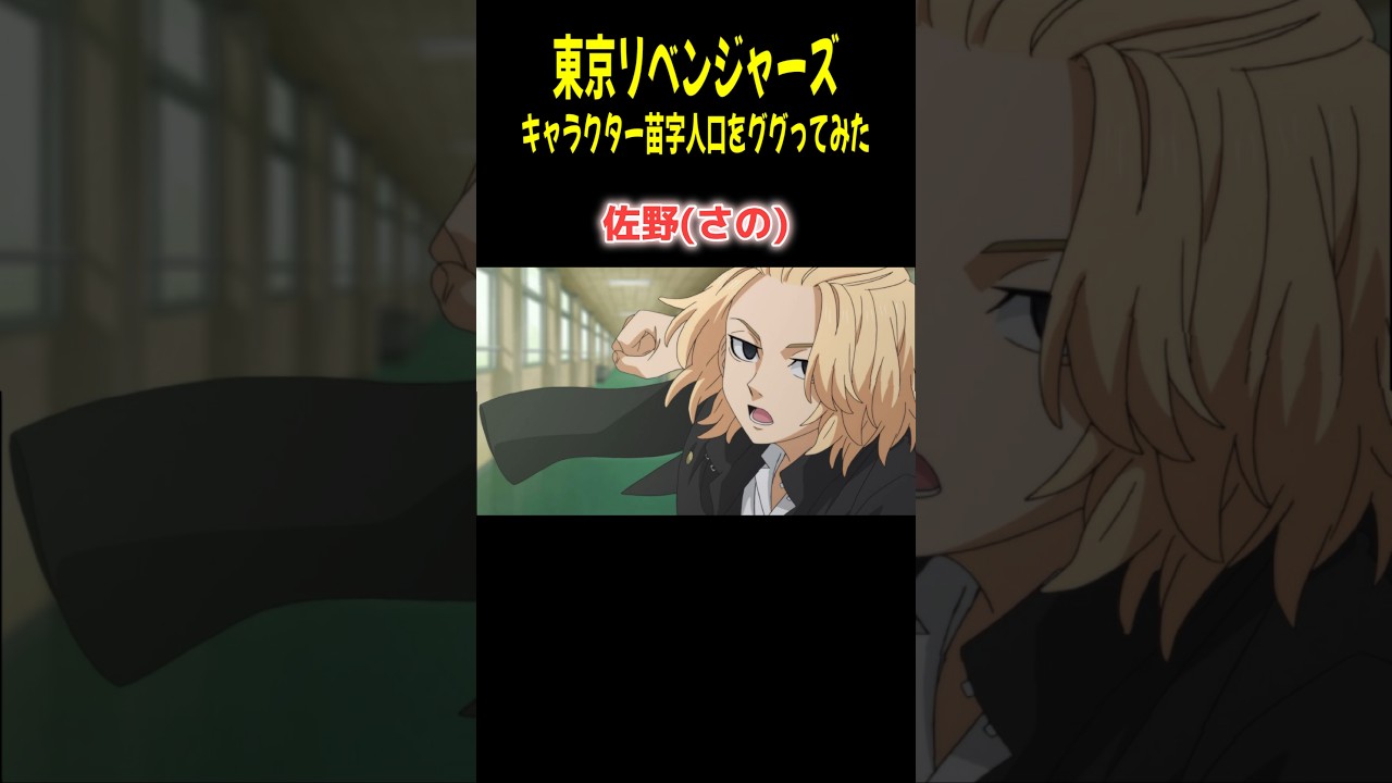 東京リベンジャーズ　日本にいない苗字は誰でしょ？　#shorts